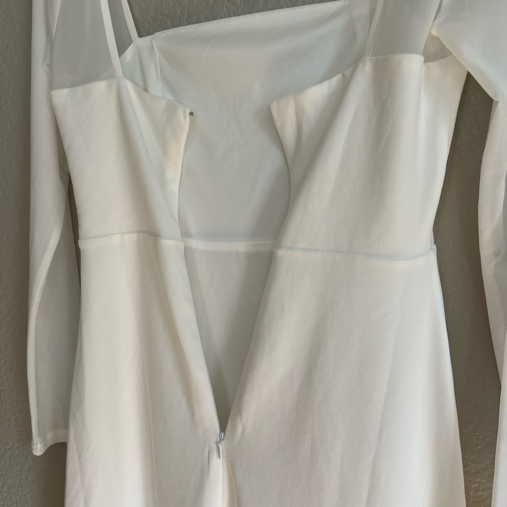 Lovingly Yours White Mesh Long Sleeve Maxi Dress - Picture 7 of 9